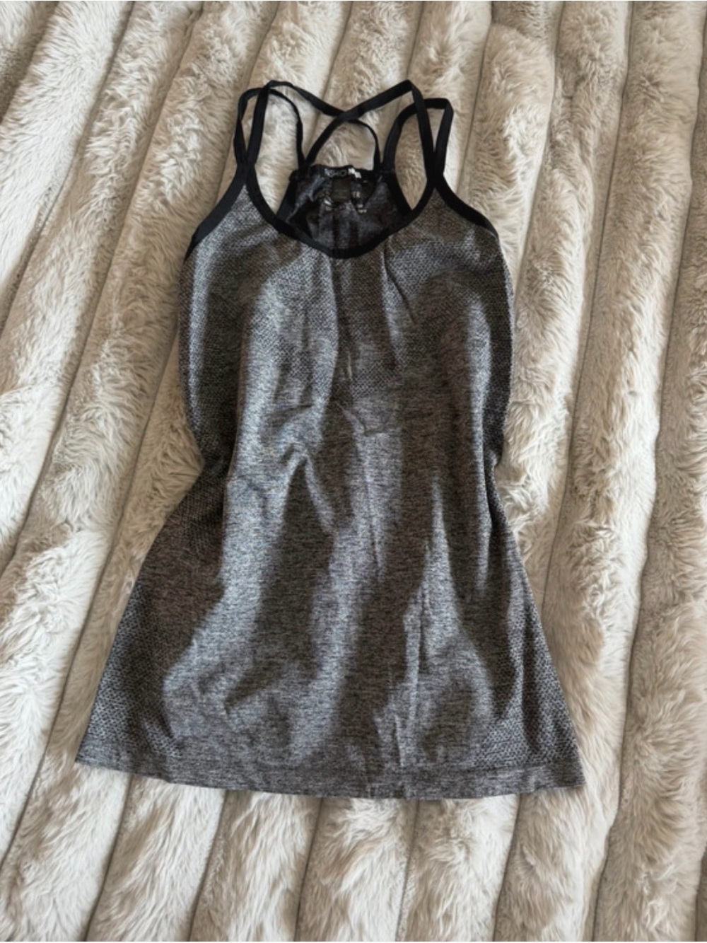 Fashion Nova Heather Gray Strappy Racerback Tank